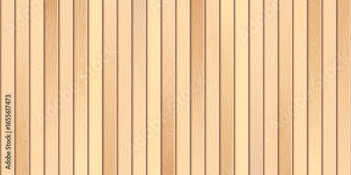 Wood plank wall, vertical slats, wood texture seamless border, different tones, vector design