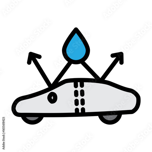 Waterproof Car Cover Vector Filled Icon Design