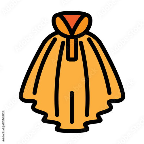 Rain Poncho Vector Filled Icon Design
