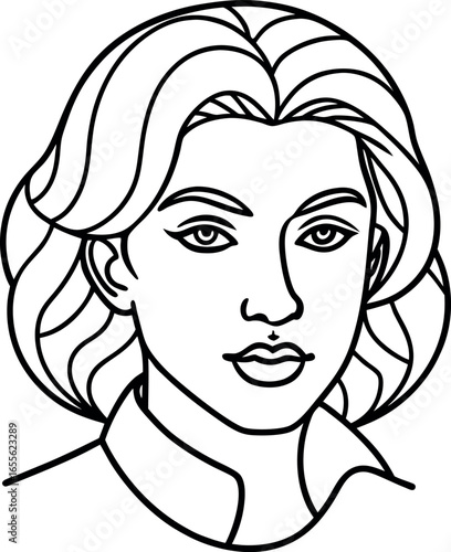 portrait of a woman line art