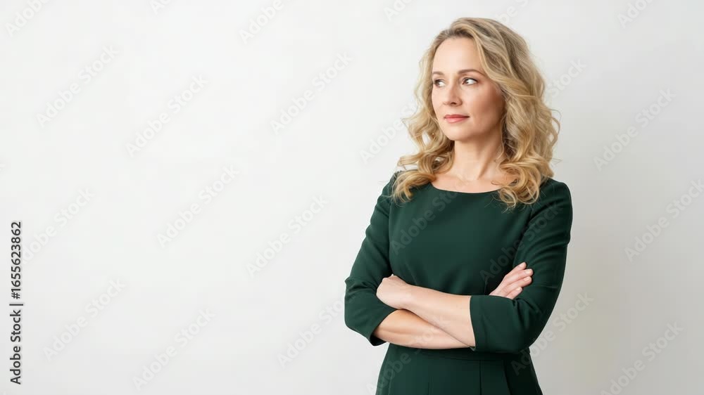Confident professional woman with arms crossed, isolated on white background Confident professional woman with arms crossed, isolated on white background