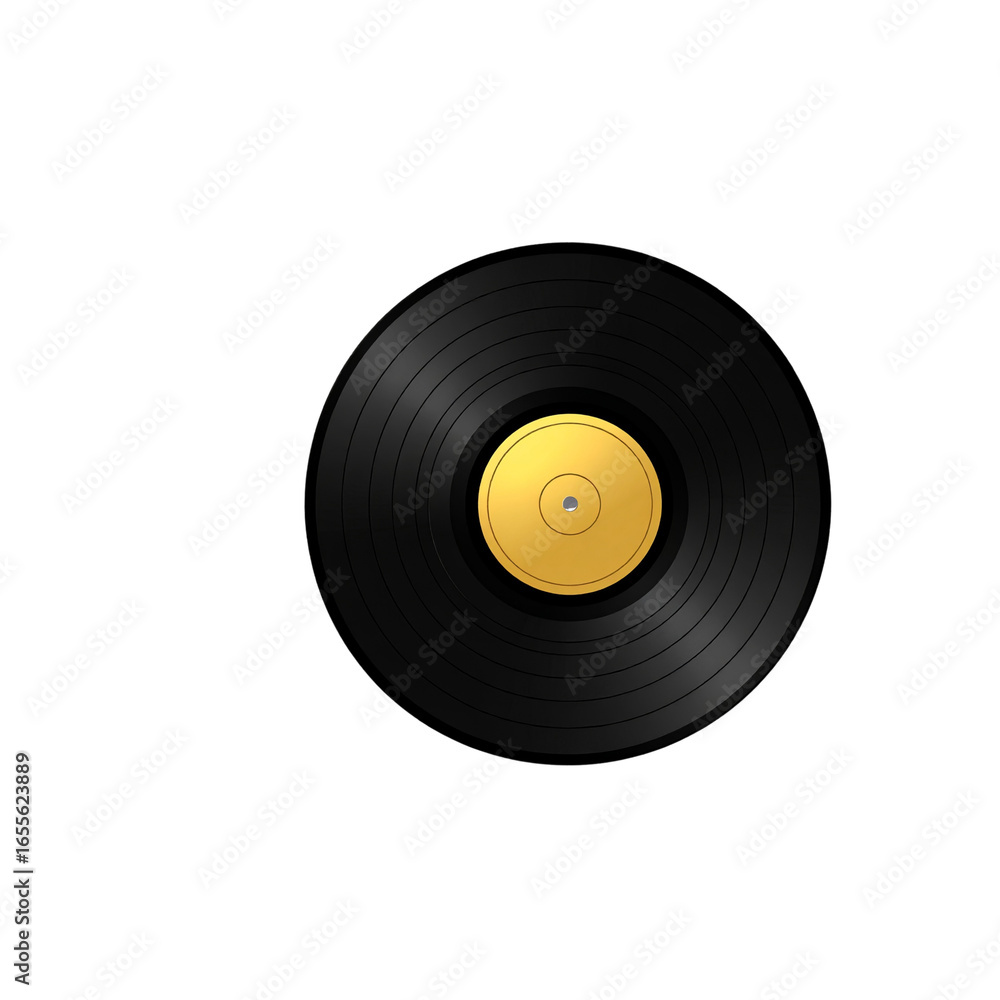 Fototapeta premium Gramophone vinyl LP record template isolated on checkered background. Vector illustration
