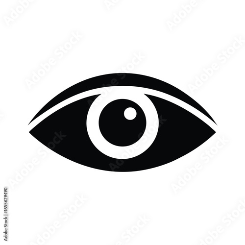 Digital Eye Scan Vector Silhouette  