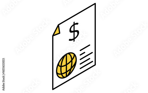 Fintech icon of budget report and financial statement, digital accounting and finance vector illustration