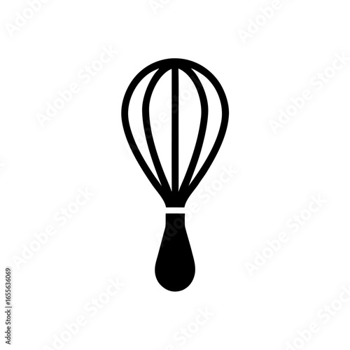 Simple flat icon of a wire whisk, perfect for baking and blending ingredients.