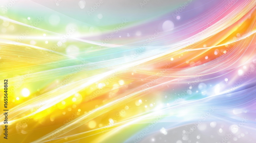 Obraz premium Bold and dynamic light trails of various colors intertwine, creating a mesmerizing visual effect. The artwork evokes a sense of energy and flow, perfect for digital backgrounds.