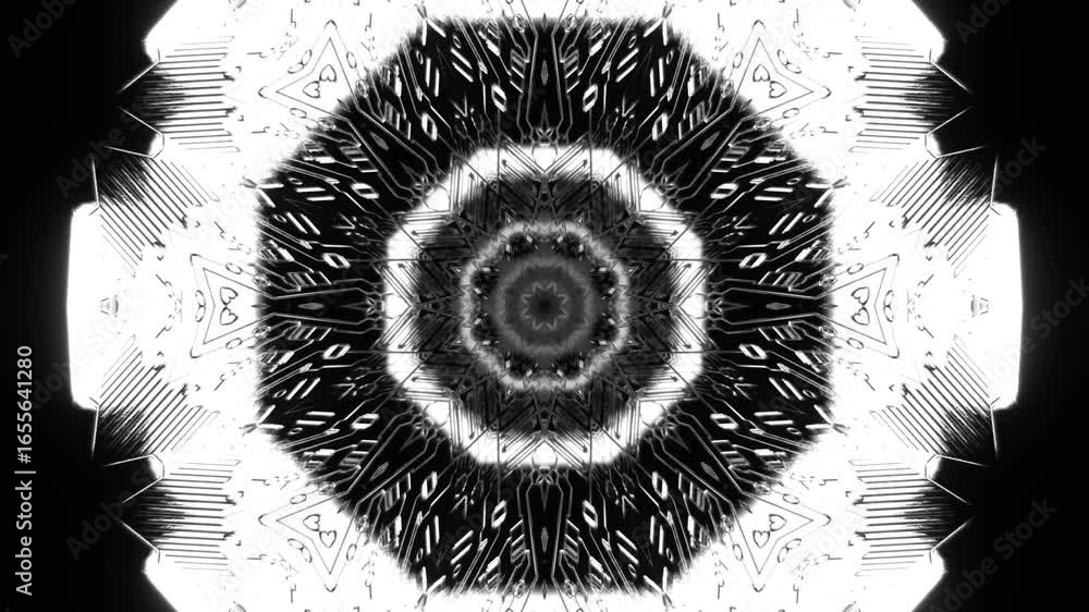 Interlocking Fractal Forms Waving Inside Colorful Passage