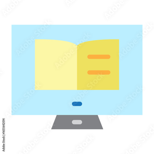 Digital Library Vector Flat Icon Design
