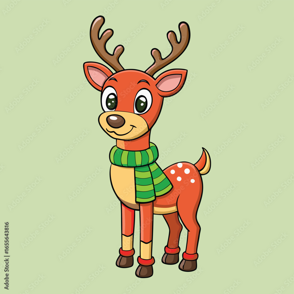 Fototapeta premium flat vector christmas reindeer (2).eps