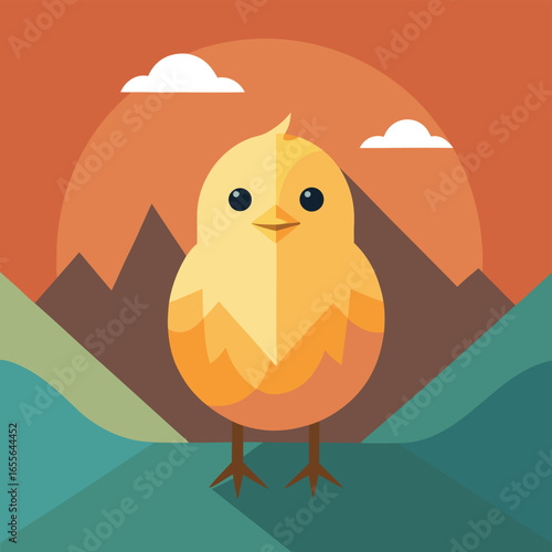 minimal flat vector easter chick.eps