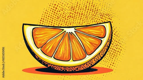 Vibrant orange slice graphic