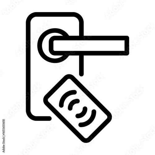smart lock Line Icon