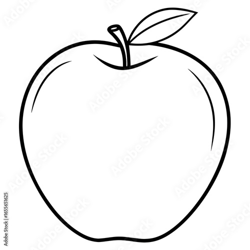 Minimal vector illustration of an apple on a white background