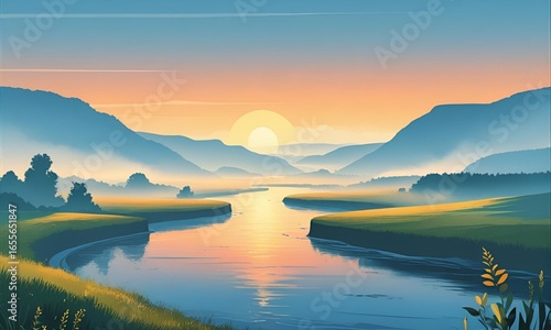Landscape Art Wallpaper Background
