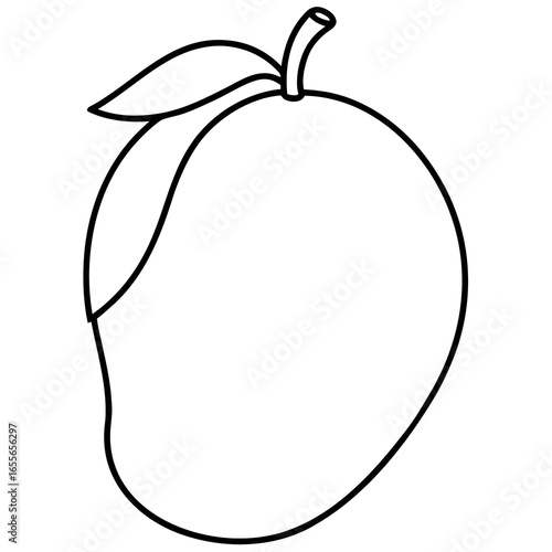 Mango vector illustration, minimal, white background