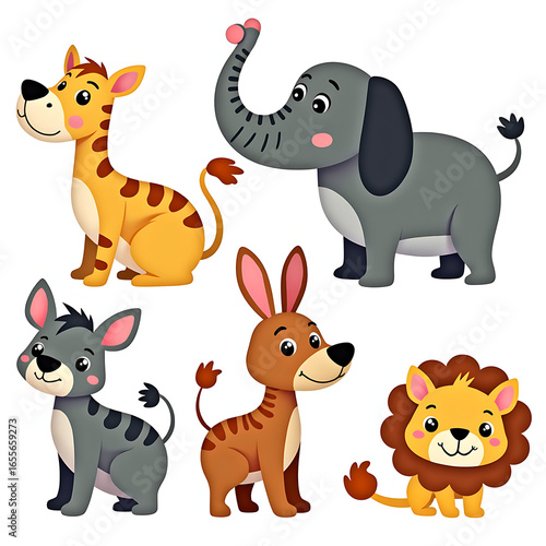Wallpaper Mural set of cartoon animals Torontodigital.ca