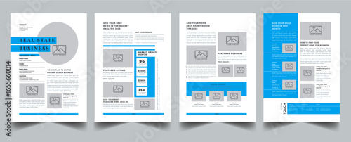 Weekly and Monthly Newsletter Template 04 Page layout design With Cover page