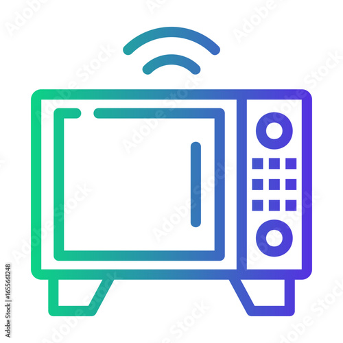 smart oven Line Gradient Icon