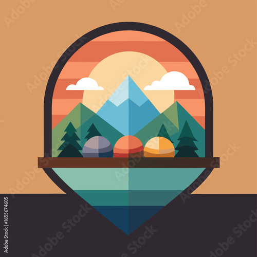 flat vector easter basket.eps