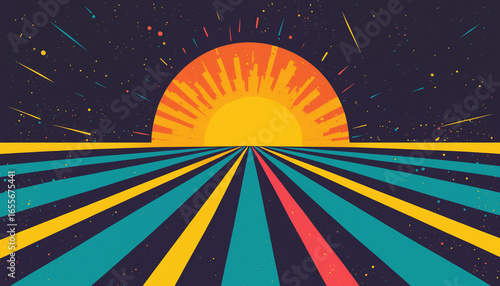 abstract striped road with ...