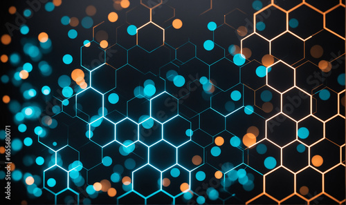 glowing hexagonal patterns ...