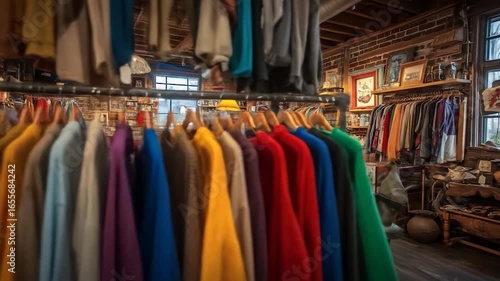 Wallpaper Mural Vintage Shop: Colorful Clothing & Curios, Rustic Charm, Wooden Floors, Antique Finds Torontodigital.ca