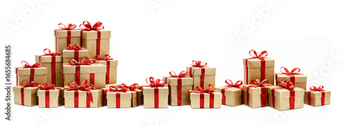 pile of gift boxes with rib...