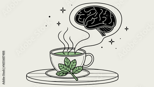Brain boost herbal tea for focus and memory enhancement mental clarity and cognitive function wellness drink