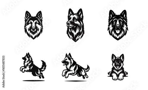 Collection of German Shepherd Dog Vector Logos