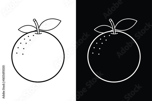 Vector tangerine citrus fruit lemonade ingredient. Vegetarian exotic tropical food line icon