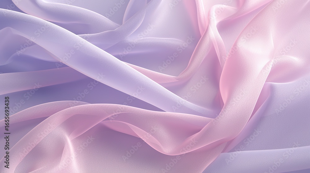 Fototapeta premium 3D rendering with abstract backgrounds with pink and purple wavy fabric surfaces, perfect for designs, banners, posters, packaging, or presentations.