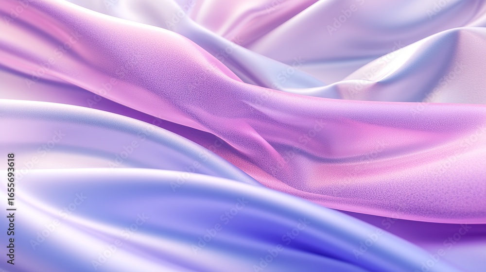 Obraz premium 3D rendering with abstract backgrounds with pink and purple wavy fabric surfaces, perfect for designs, banners, posters, packaging, or presentations.