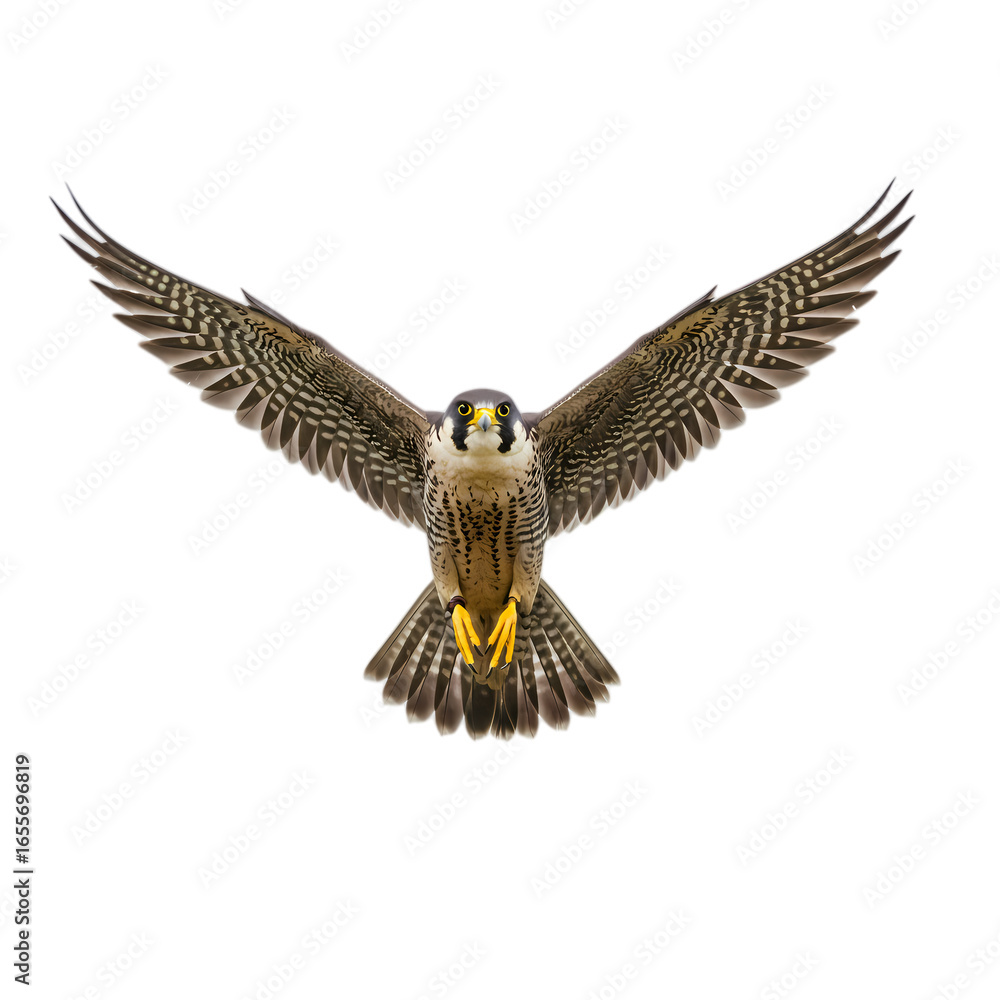 Obraz premium Majestic Peregrine Falcon in Flight: A Powerful Bird of Prey