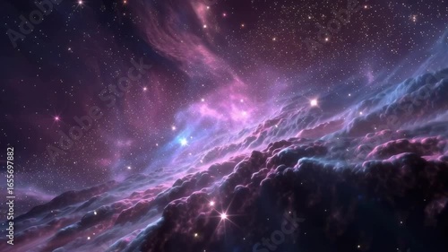 Wallpaper Mural Majestic Cosmic View with Colorful Nebulas and Stars in Deep Space Scene Torontodigital.ca