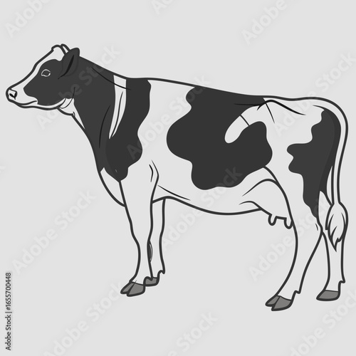cow on white background