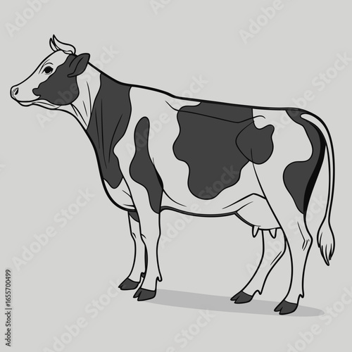 black and white cow