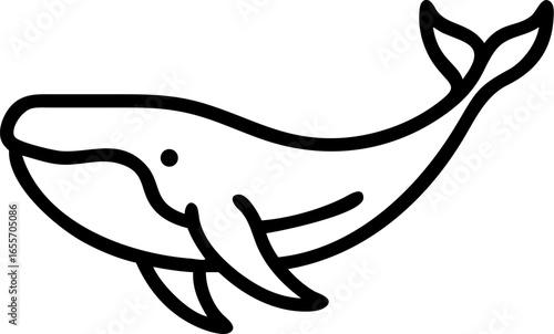 Blue whale side view mouth closed isolated on white background isolated on transparent background