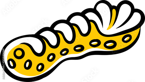 Sea sponge with tubular shape top down view isolated on white background isolated on transparent background