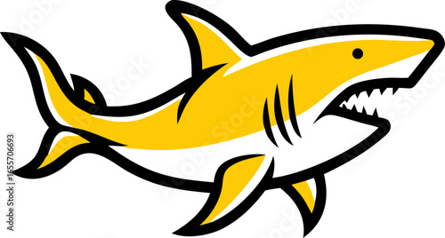 Basking shark with open mouth side profile isolated on white background isolated on transparent background
