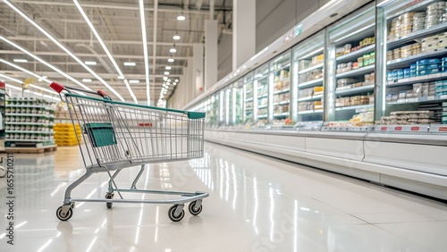 Wallpaper Mural mpty metal shopping cart isolated on a plain background Torontodigital.ca