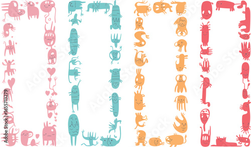 Cute Monster Frames Printable Illustration Set