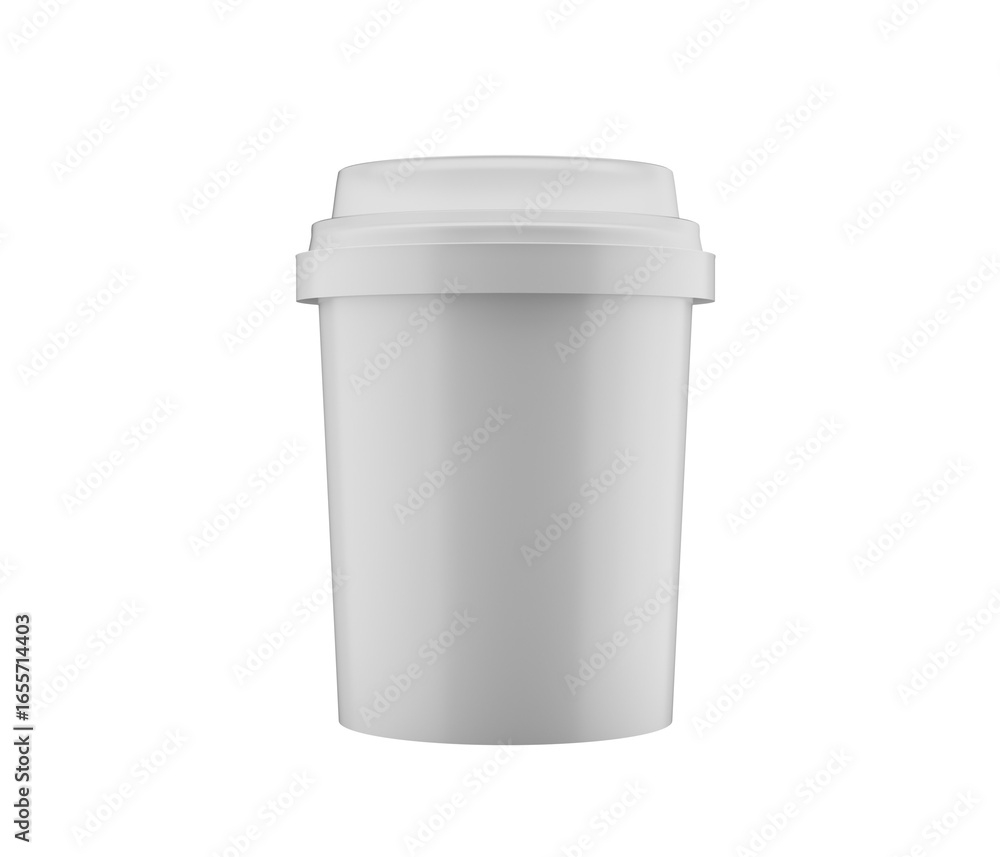 3d Empty White Cylindrical Plastic Jar Or Container With Cap On White Background, 3d illustration 3d Empty White Cylindrical Plastic Jar Or Container With Cap On White Background, 3d illustration