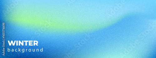  Green and blue abstract gradient background with noise grainy texture. Mesh structure with light and pastel blend. Cold liquid shape with blur. For poster and banners Vector illustration.