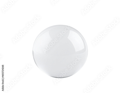 Photorealistic spherical glass orb, isolated on white background PNG