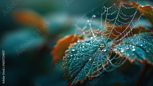 Dew Drops on Leaf
