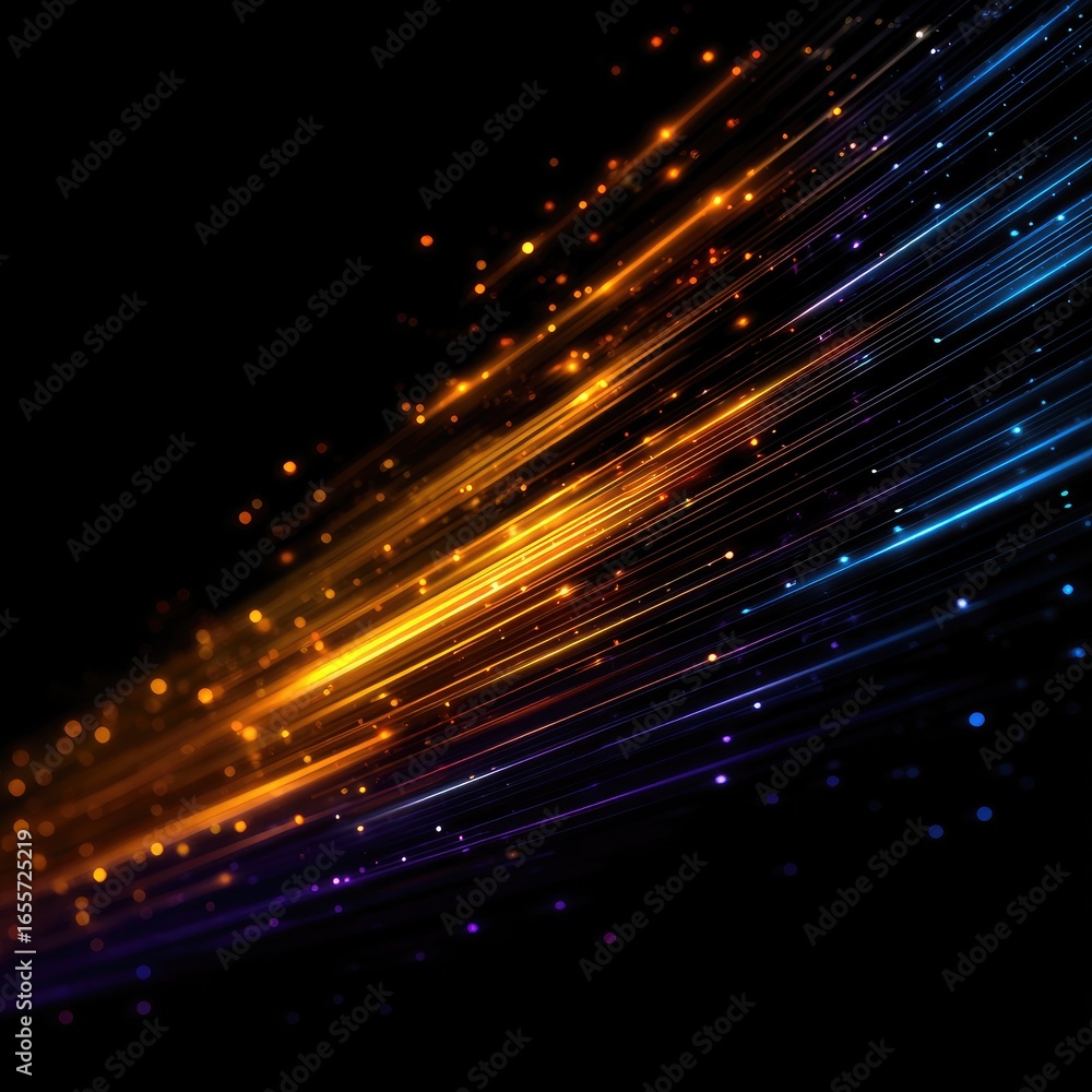 Obraz premium Abstract Light Streaks on Black Background