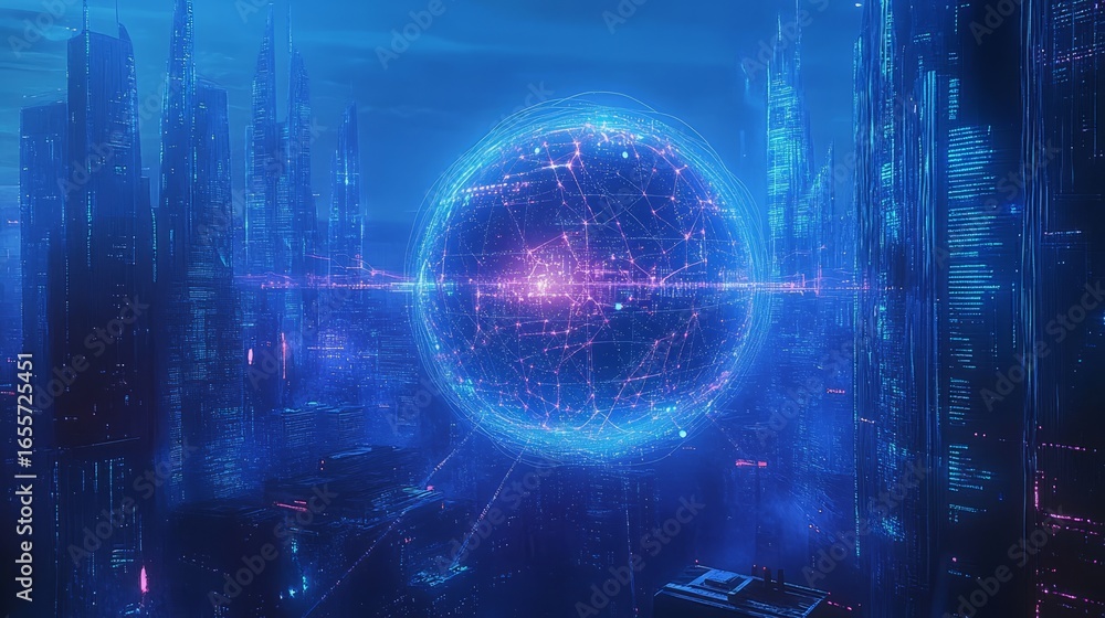 Obraz premium Digital World Connection