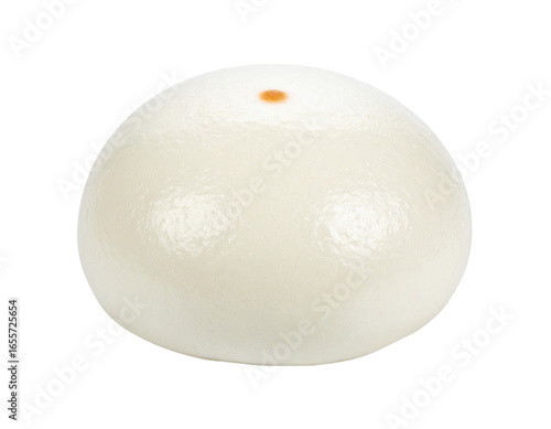 Whole Asian-style bao steamed bun with smooth surface, isolated on white background PNG
