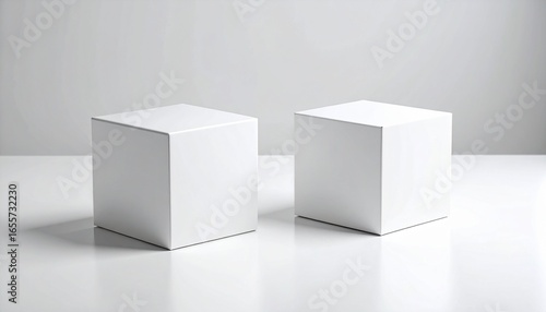 シンプルな無地の白い紙箱パッケージのモックアップ