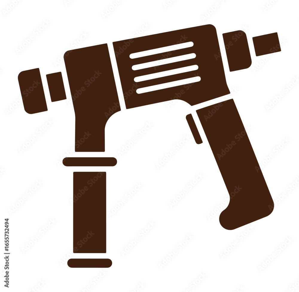 Obraz premium Brown vector illustration of a professional pneumatic nail gun isolated on white background